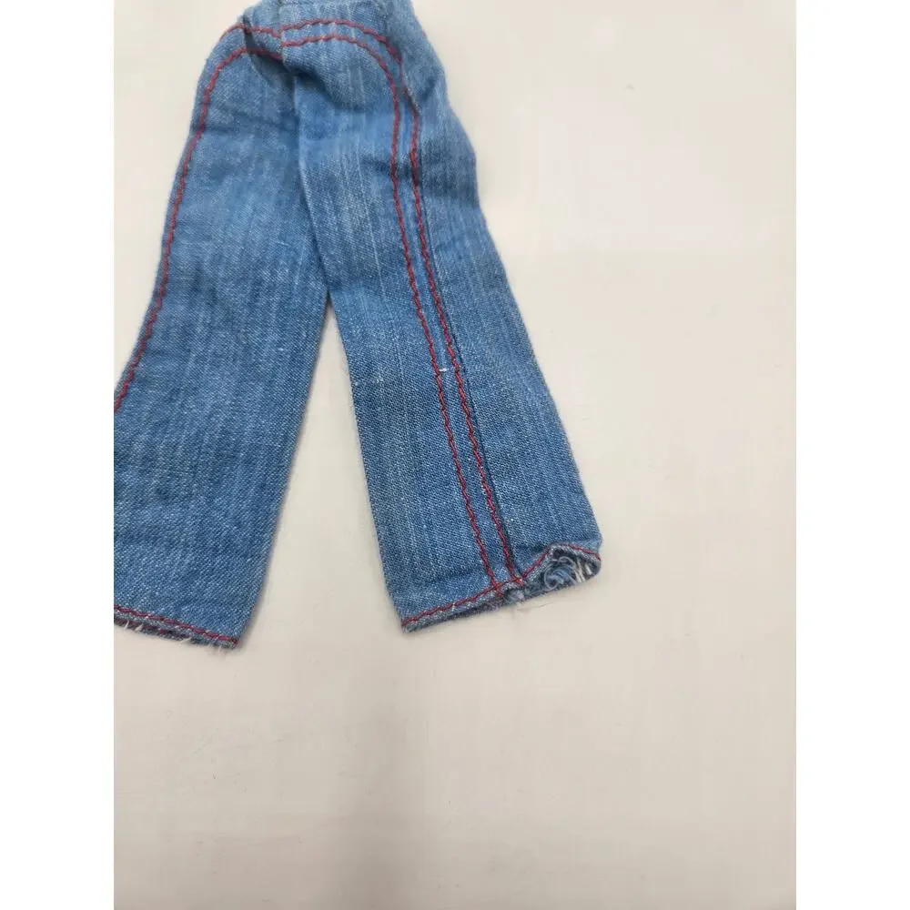 Barbie 1974 Chambray Jeans Vintage Blue Jean Red Lined‎